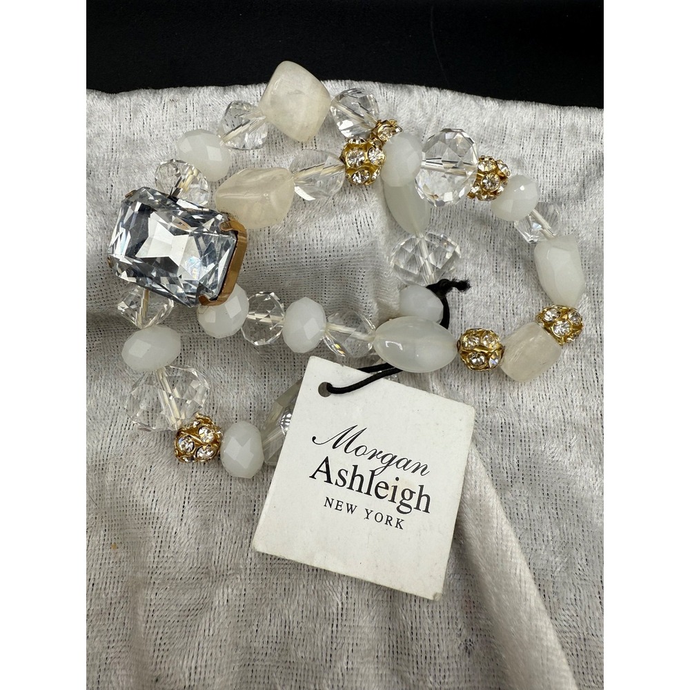 Chunky Beaded Bracelet Morgan‎ Ashleigh  Stretch  Prom Wedding Tags 7.5"